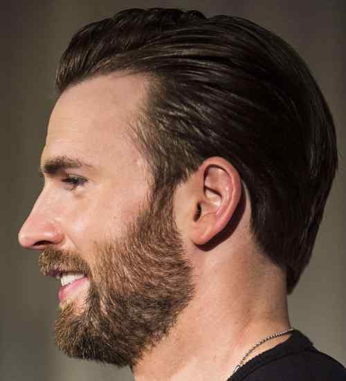 chris evans comb over slick back hairstyle
